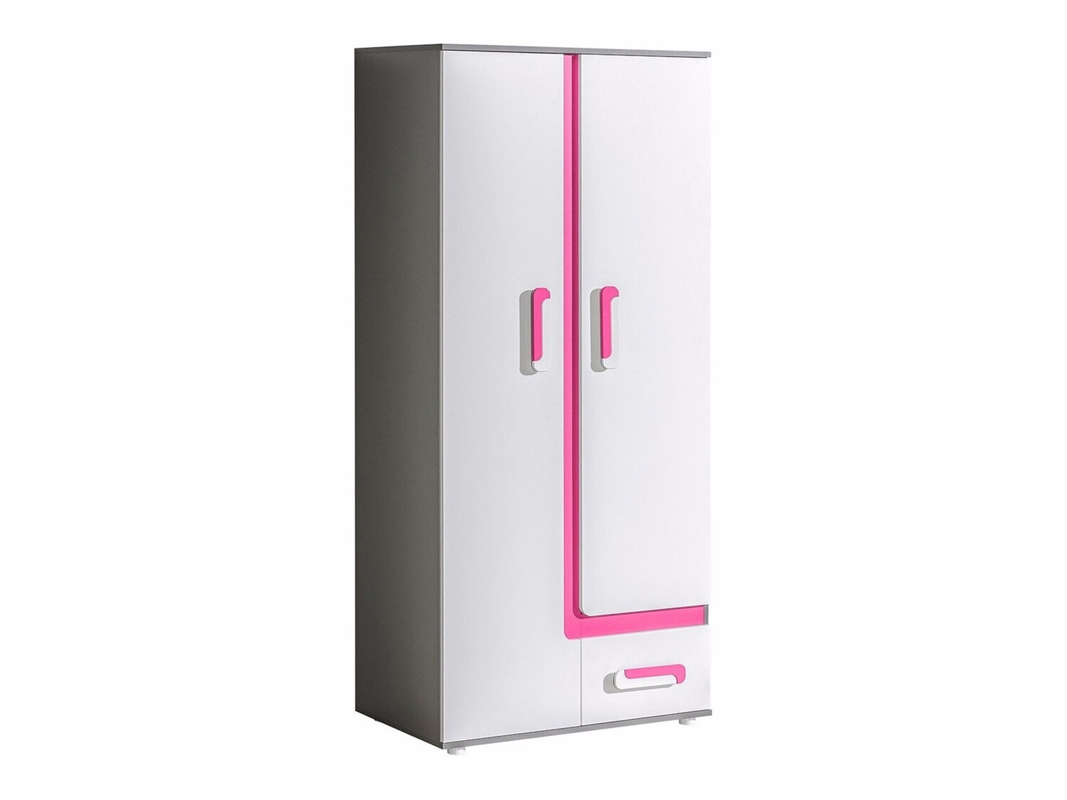 Roupeiro Levtala 101 (Antracite + Branco + Rosa)