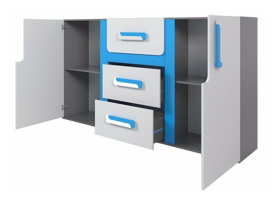 Cómoda Levtala 107 (Antracite + Branco + Rosa)