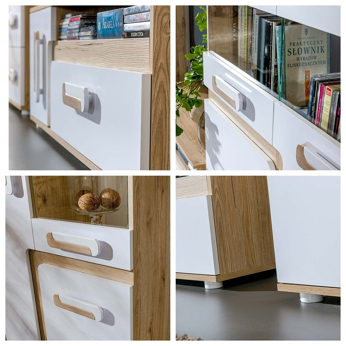 Cómoda Levtala 107 (Antracite + Branco + Rosa)