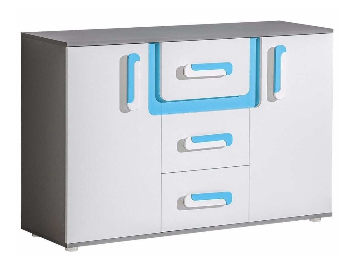 Cómoda Levtala 107 (Antracite + Branco + Turquesa)