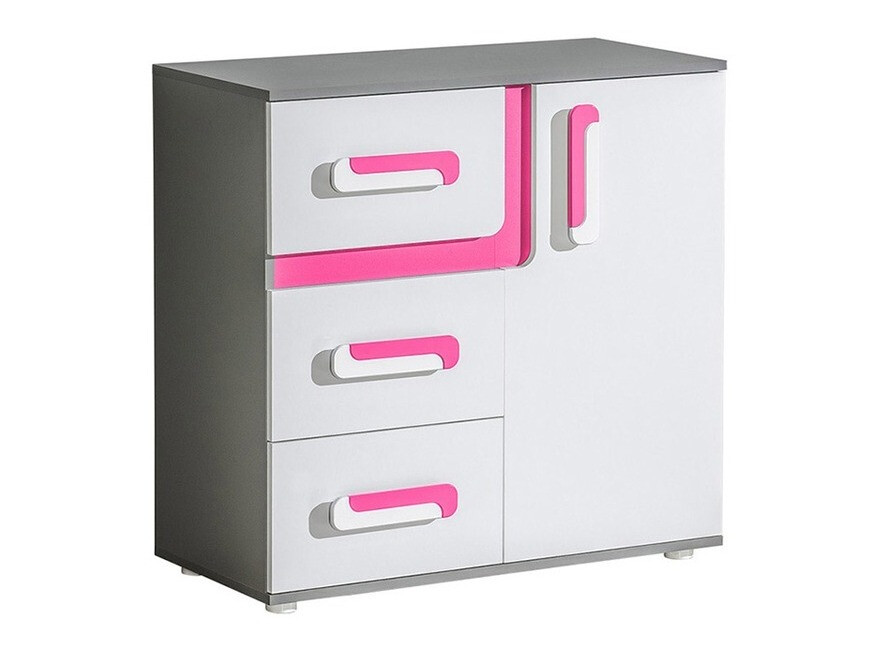 Cómoda Levtala 108 (Antracite + Branco + Rosa)