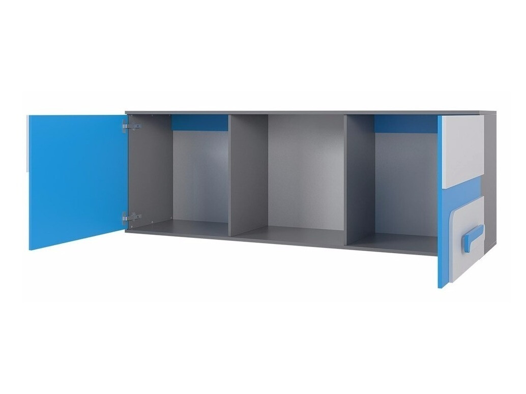 Estante de parede Levtala 110 (Antracite + Branco + Rosa)