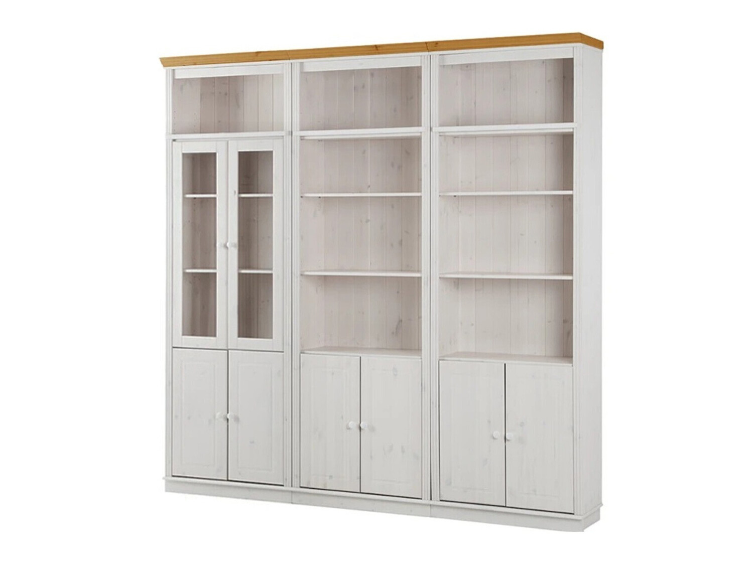 Conjunto de estante Saltoro 111 (Branco + Carvalho de mel)