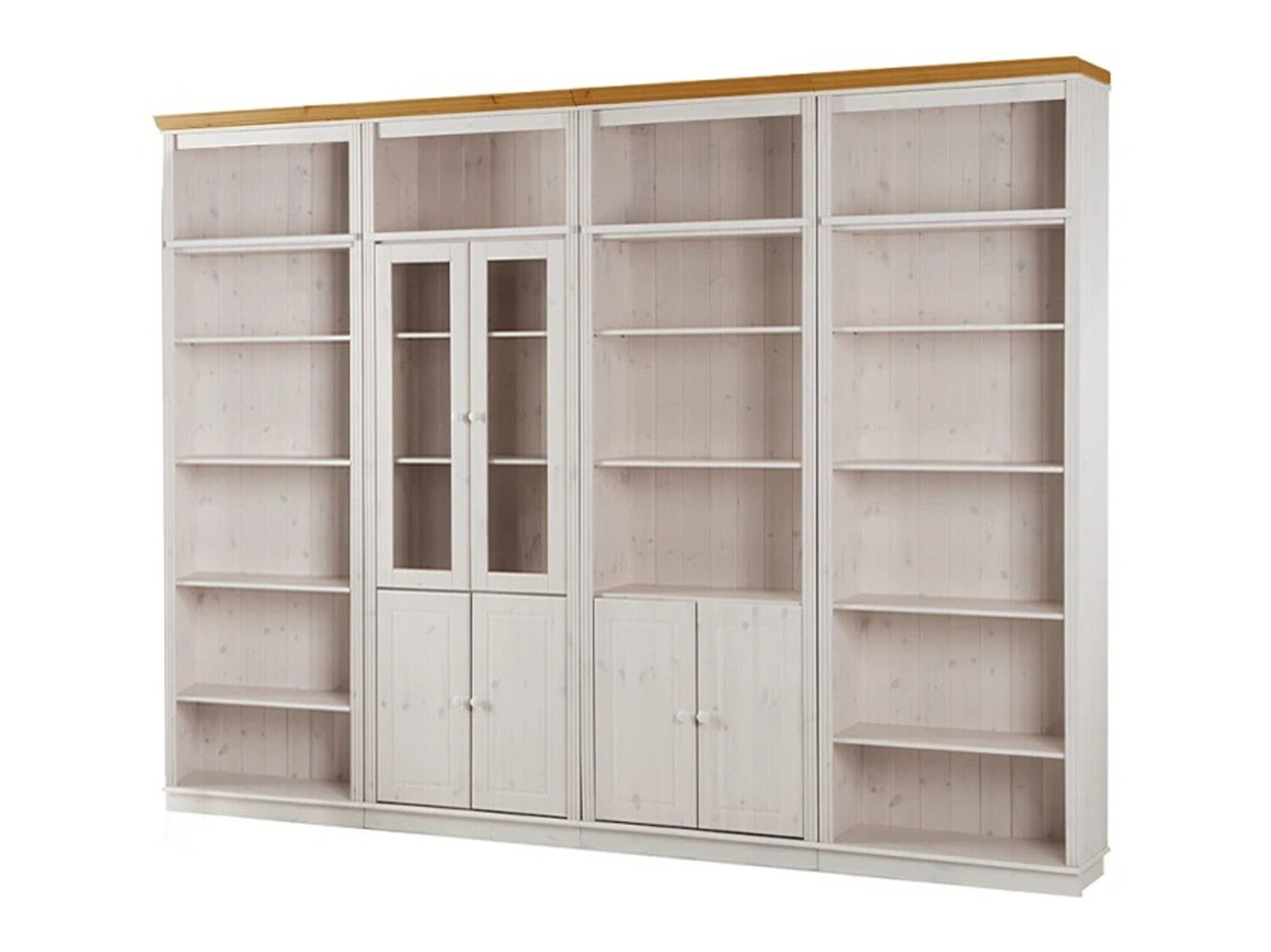 Conjunto de estante Saltoro 112 (Branco + Carvalho de mel)