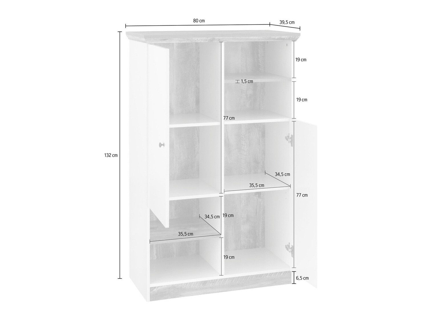 Estante Felmave 103 (Branco + Carvalho)
