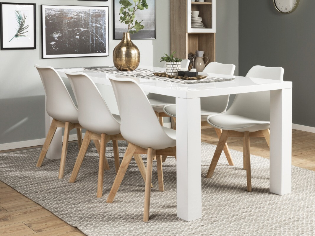 Conjunto para refeições Andrarum 177 (Branco + Castanho)