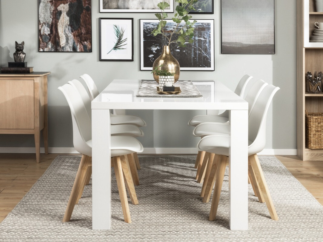 Conjunto para refeições Andrarum 177 (Branco + Castanho)