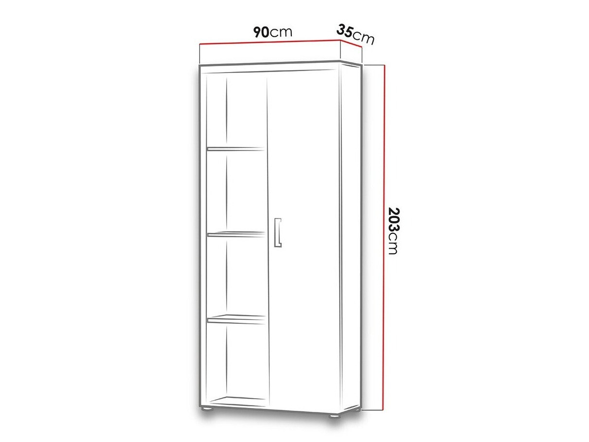 Estante Odebeli 104 (Branco + Preto brilhante)