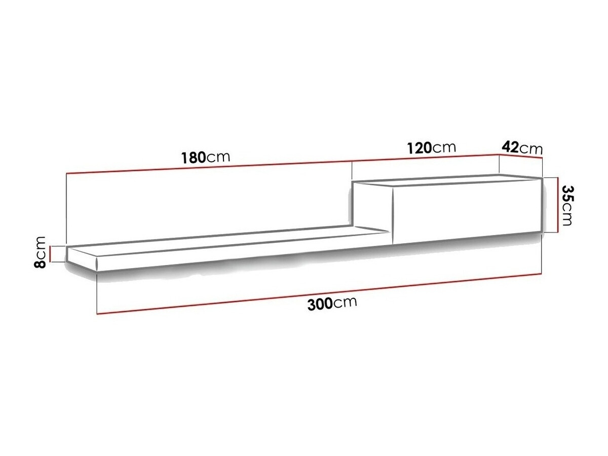 Móvel de TV Odebeli 100 (Branco + Branco brilhante)