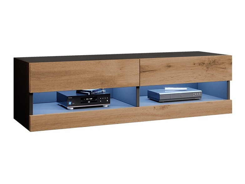 Móvel de TV Venenou 121 (Preto + Carvalho wotan)