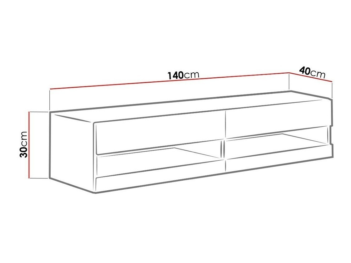 Móvel de TV Venenou 121 (Preto + Carvalho wotan)