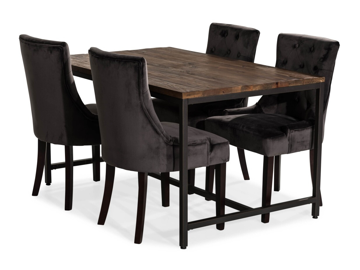 Conjunto para refeições Manor House 207 (Cinzento + Preto)