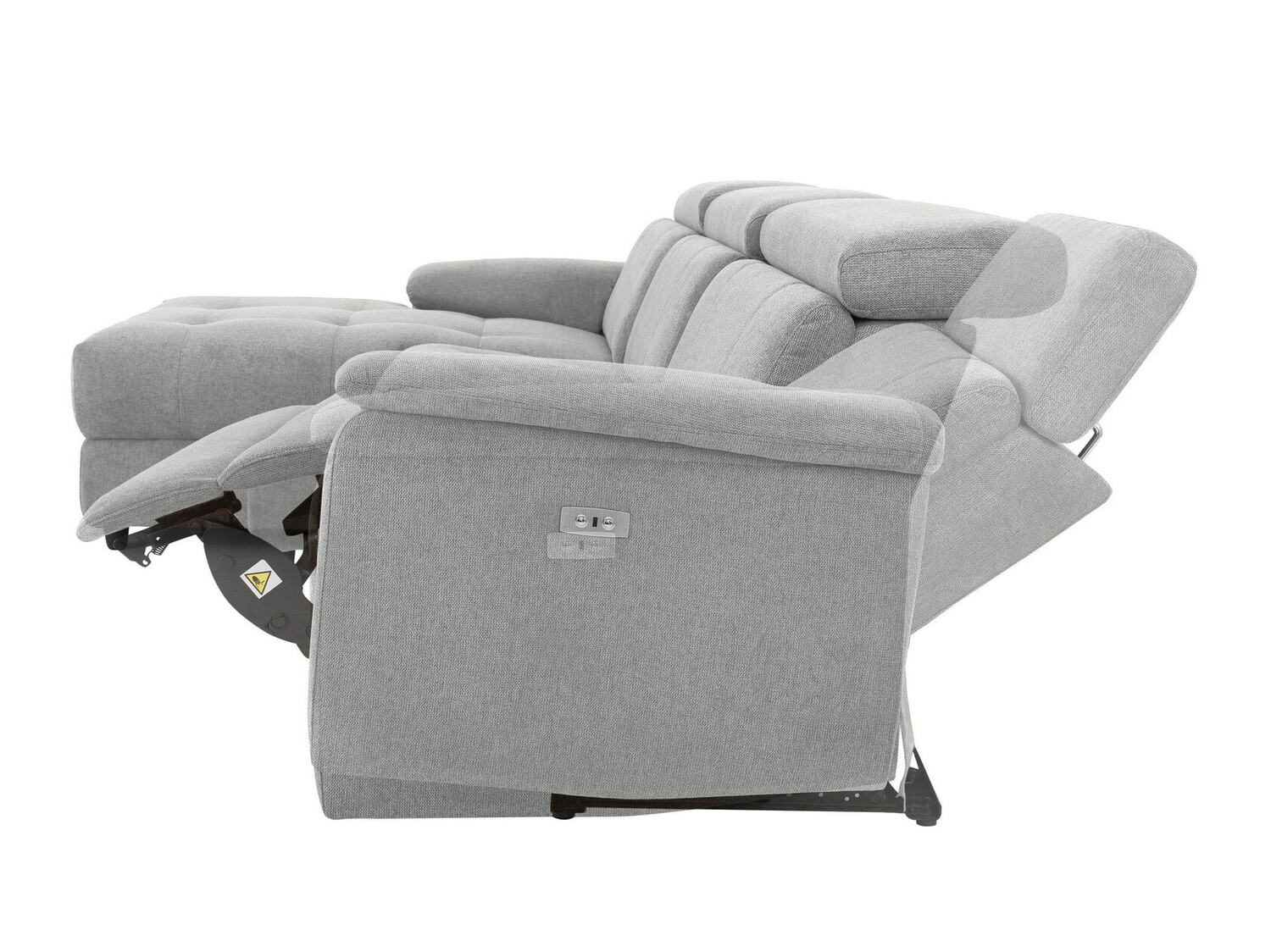 Reclinável de ângulo suave Denton 1502 (Cinzento claro)