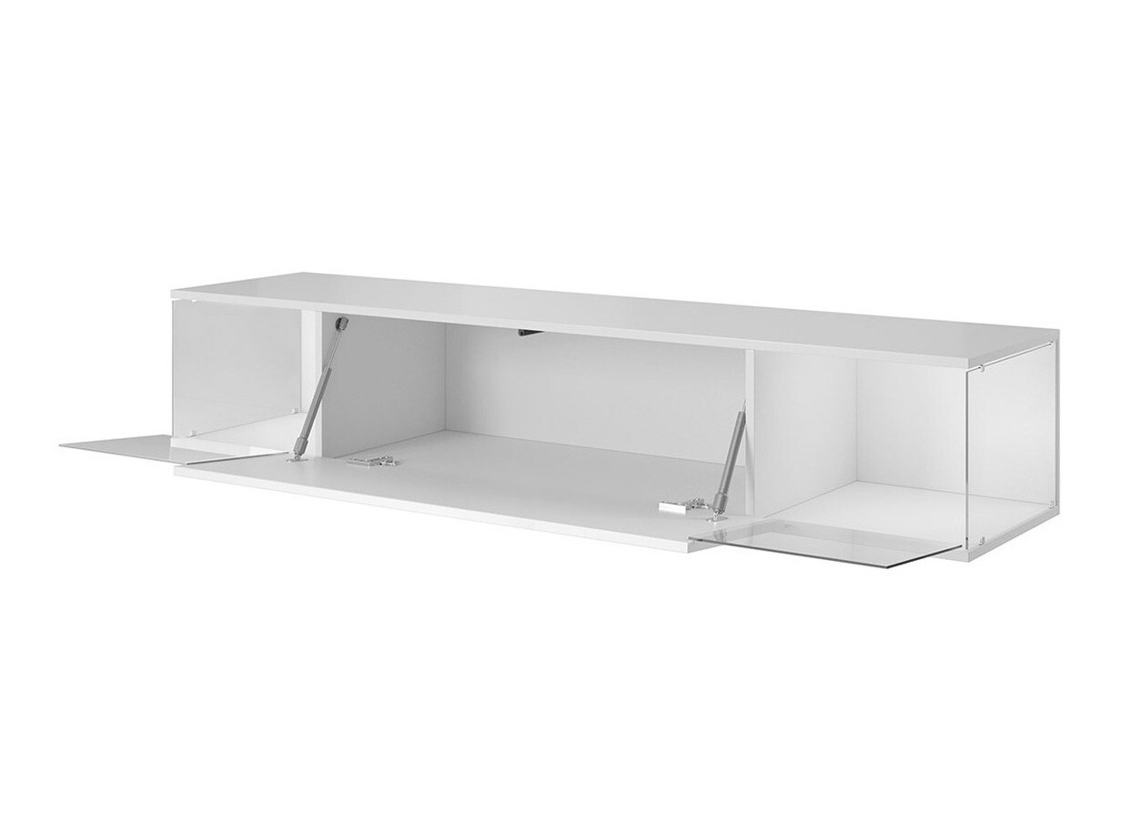 Móvel de TV Charlotte 123 (Branco + Branco brilhante)