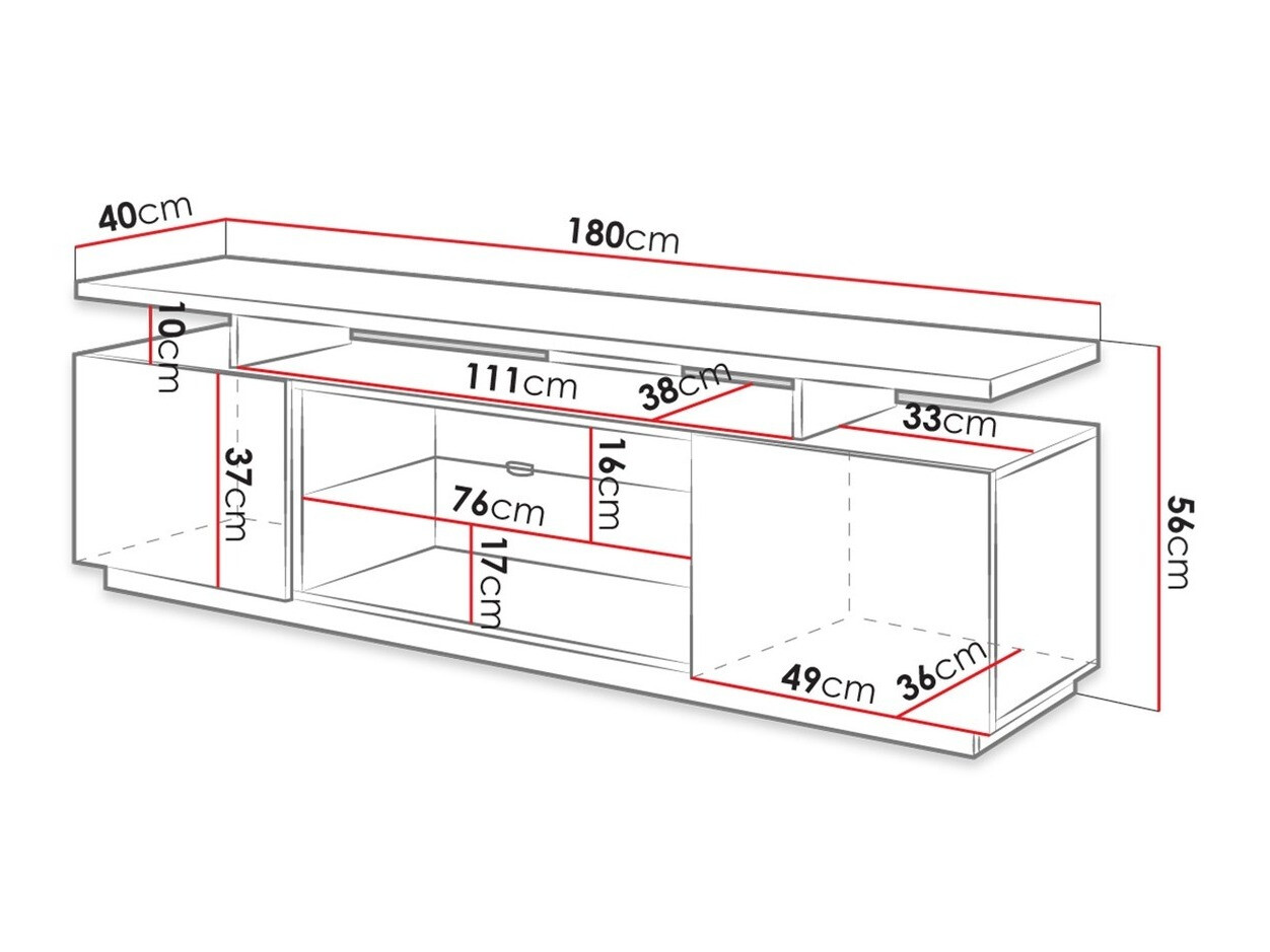 Móvel de TV Figura (Branco + Branco brilhante)