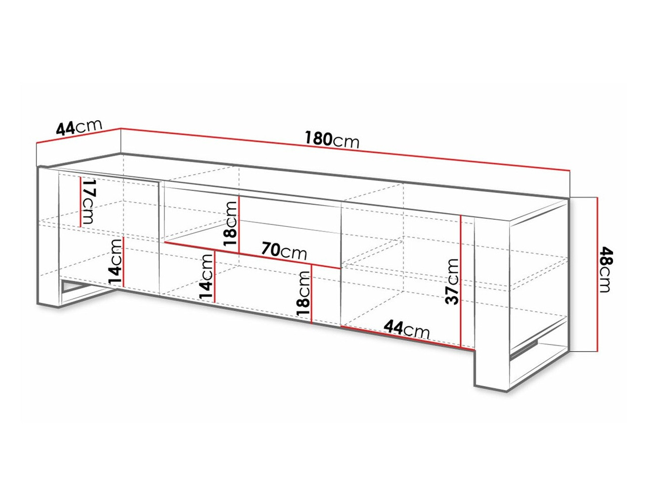 Móvel de TV Socius (Carvalho wotan + Antracite)