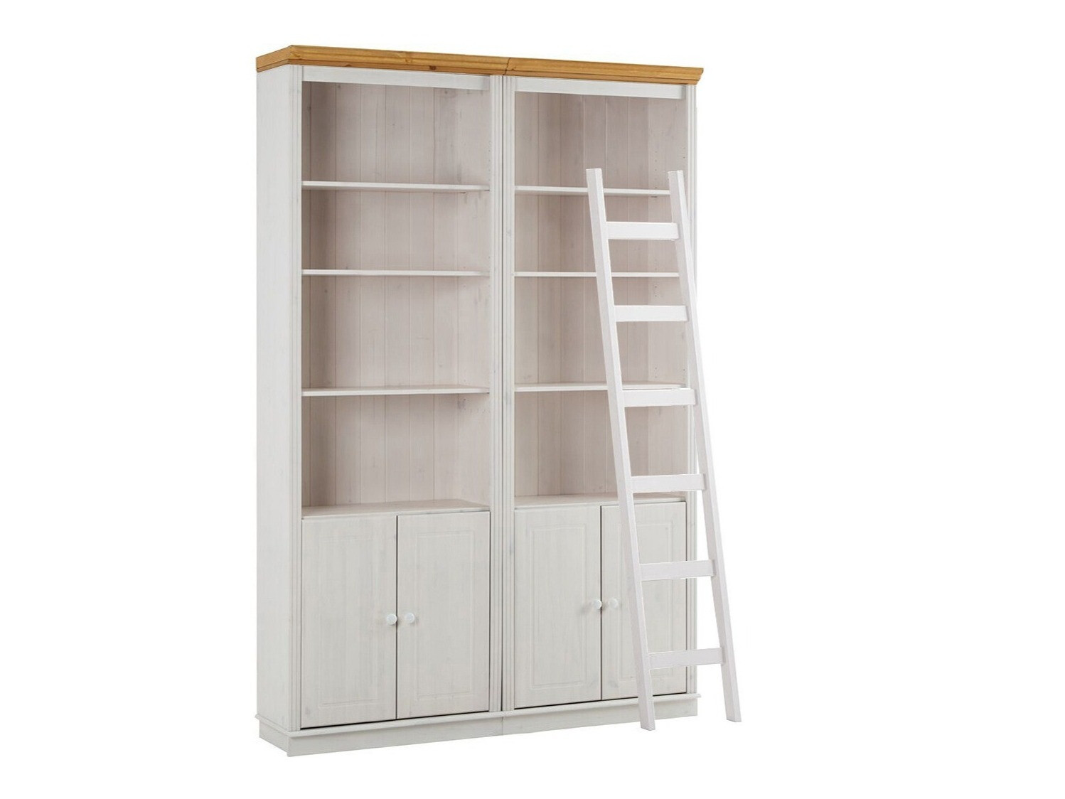 Conjunto de estante Saltoro 118 (Branco + Carvalho de mel)