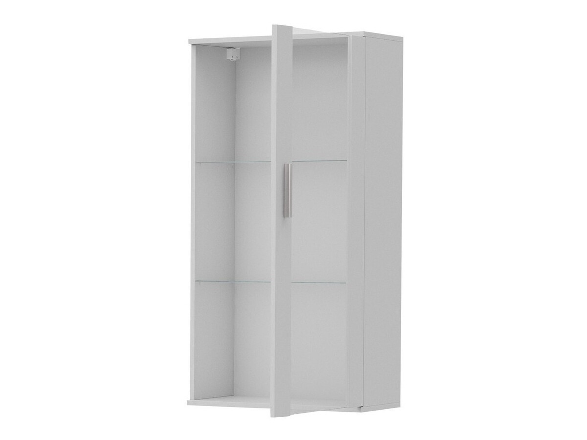 Armário suspenso Tornola 103 (Branco + Branco brilhante)