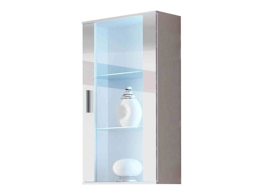 Armário suspenso Tornola 103 (Branco + Branco brilhante)