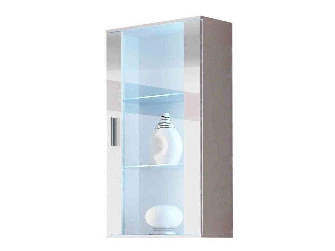 Armário suspenso Tornola 103 (Branco + Branco brilhante)