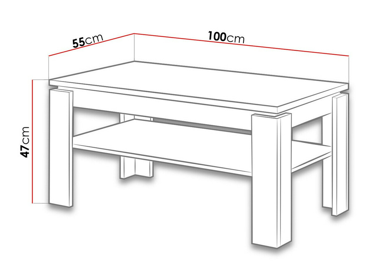 Mesa para revistas Charlotte 125 (Branco brilhante + Grafite)