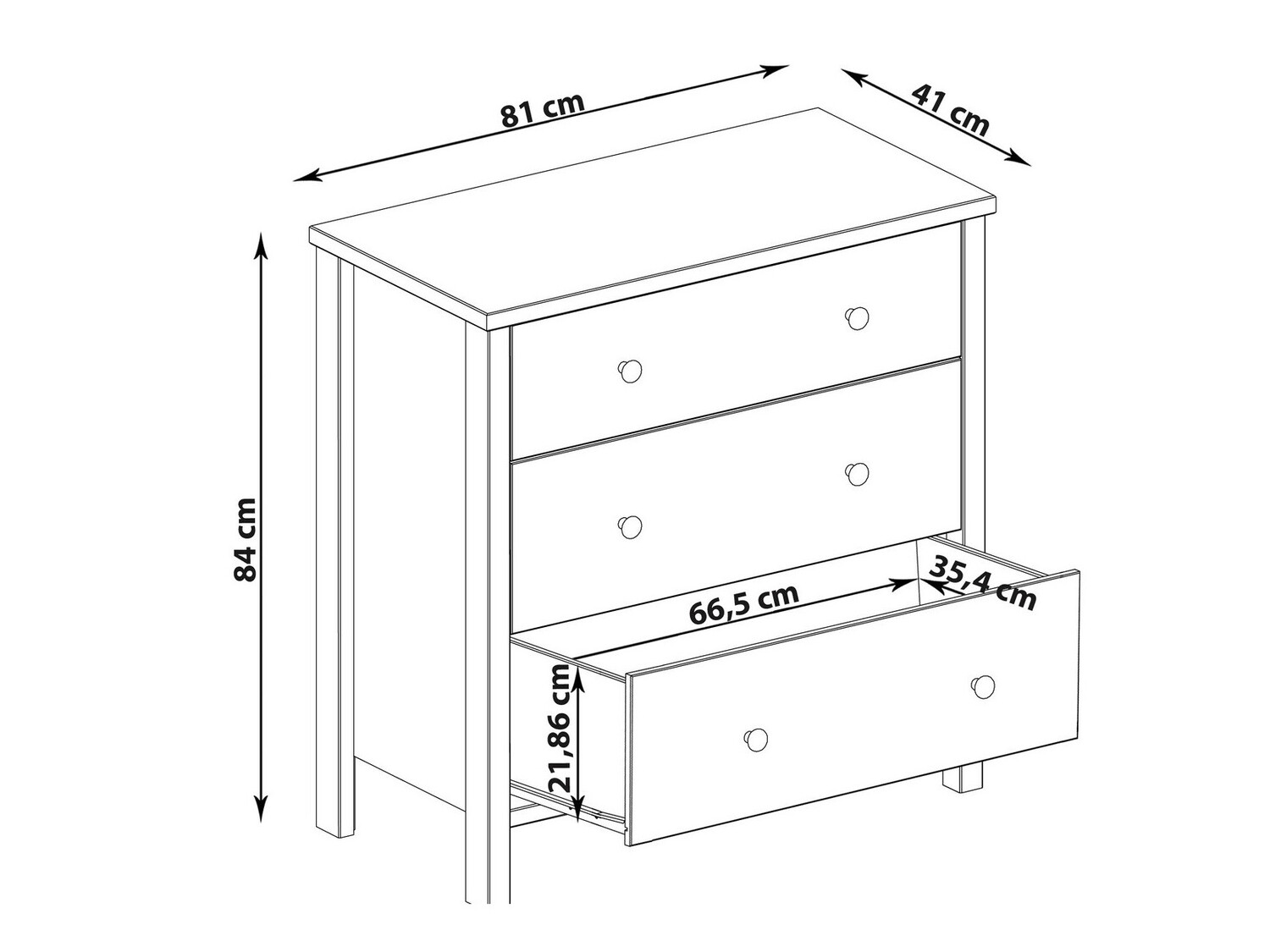 Cómoda Denton 1425 (Cinzento)
