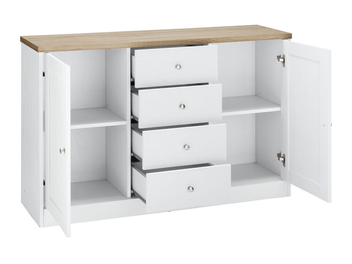 Cómoda Cirtene 105 (Branco + Carvalho)