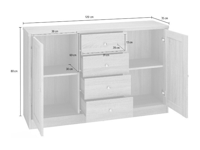 Cómoda Cirtene 105 (Carvalho)
