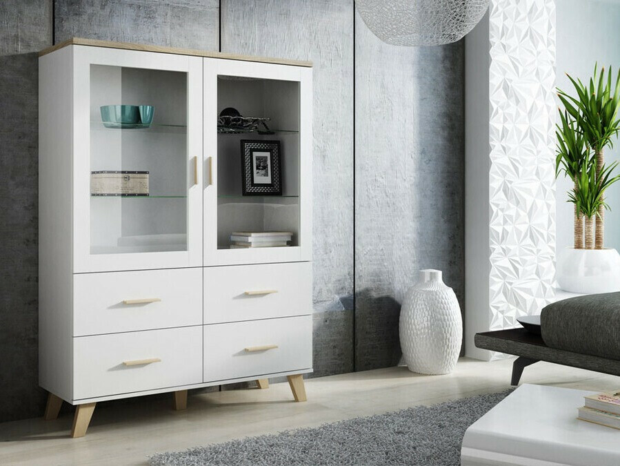 Estante Larfloi 110 (Branco + Carvalho sonoma)