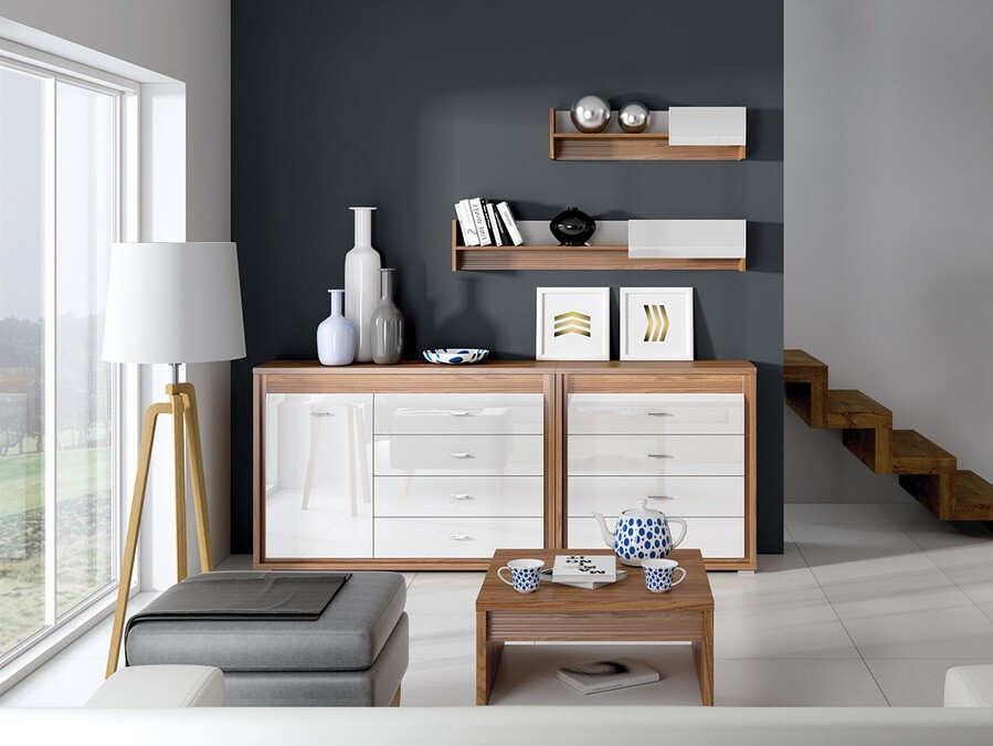 Cómoda Madison H102 (Branco brilhante)