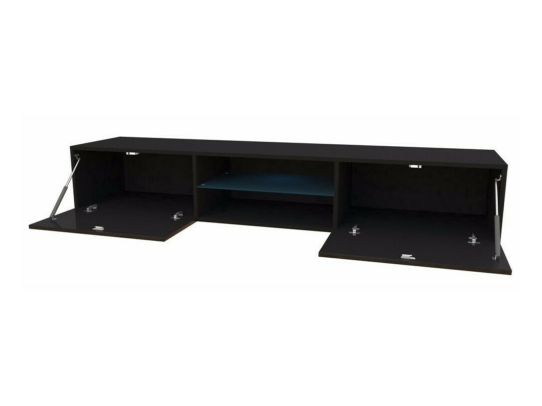 Móvel de TV Venenou 124 (Branco + Branco brilhante)