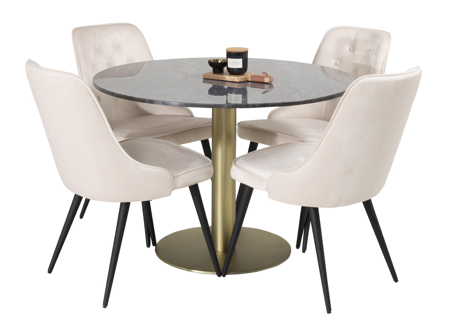 Conjunto para refeições Dallas 370 (Bege + Preto)
