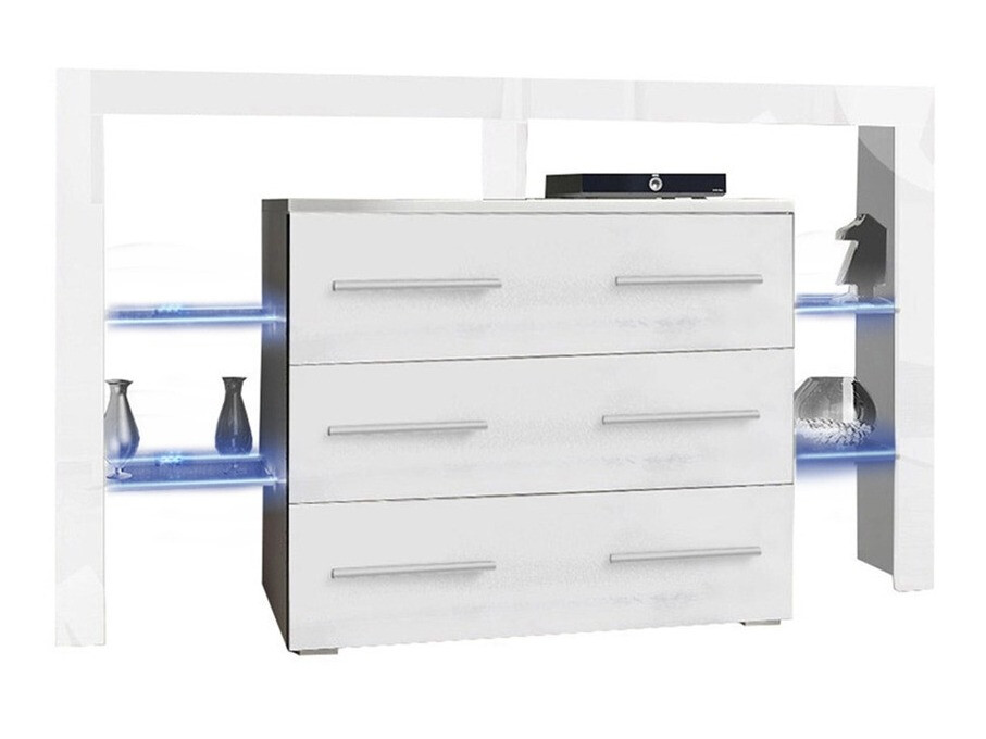 Cómoda Aestas I (Branco + Branco brilhante)