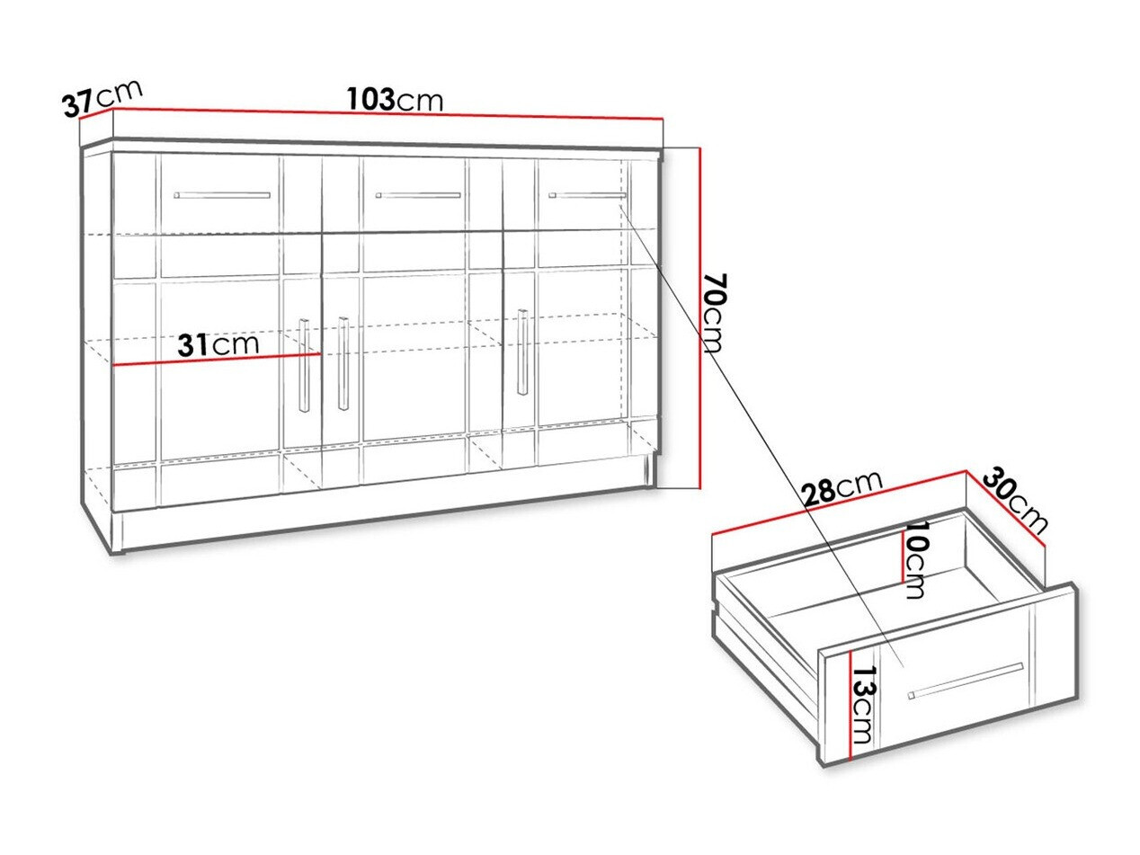 Cómoda Bacces I (Carvalho sonoma)