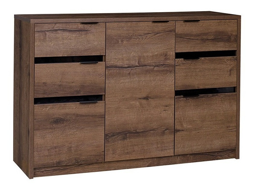 Cómoda Fivelbo 101 (Carvalho do Monastery + Preto brilhante)