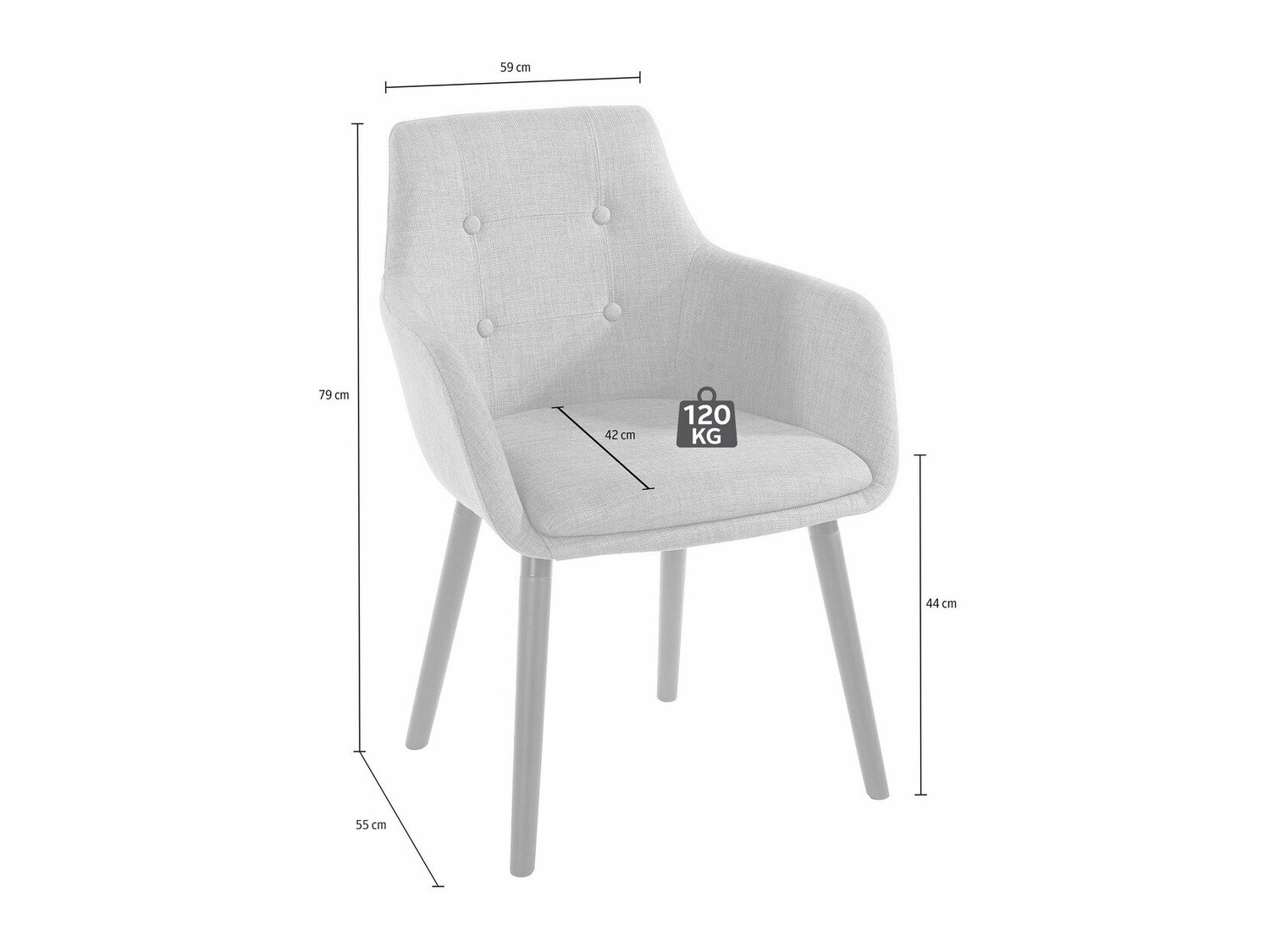 Conjunto de cadeiras Denton 141 (Castanho claro + Preto)