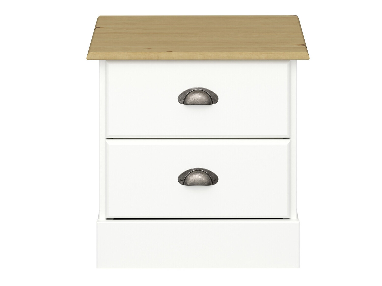 Mesa de cabeceira Denton 1427 (Branco + Madeira clara)