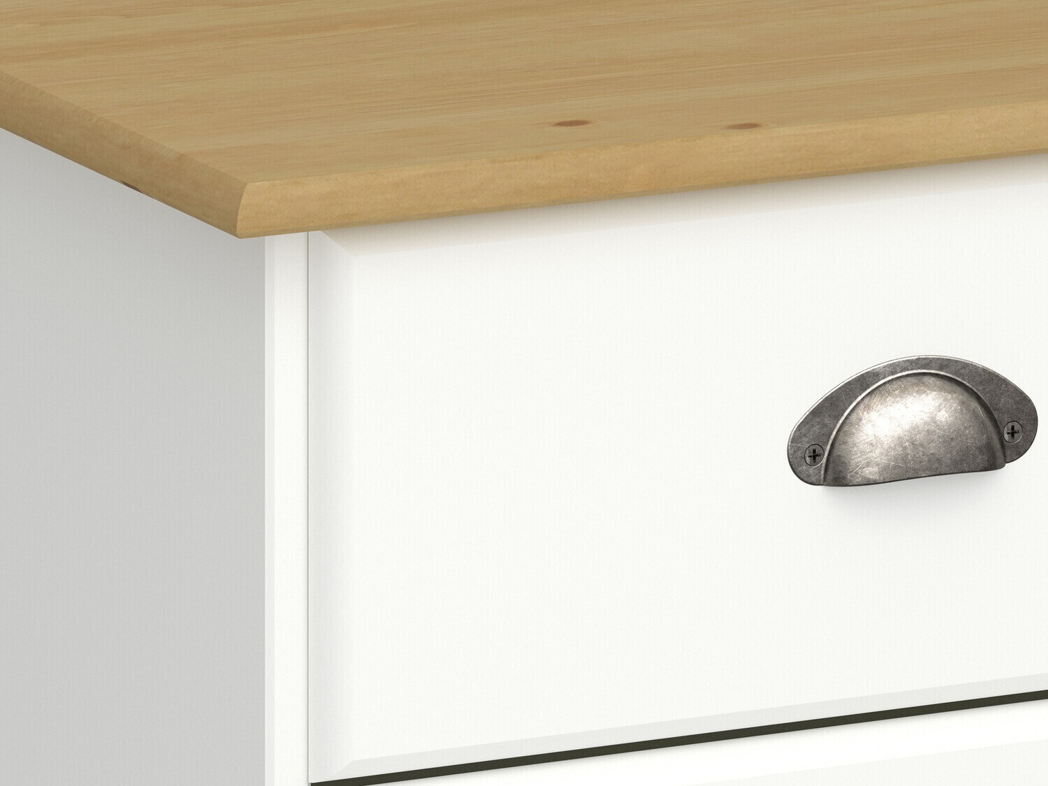 Mesa de cabeceira Denton 1427 (Branco + Madeira clara)