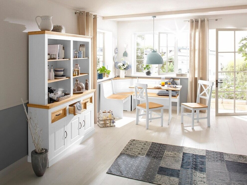 Cantos da cozinha Denton 204 (Branco + Pinheiro)