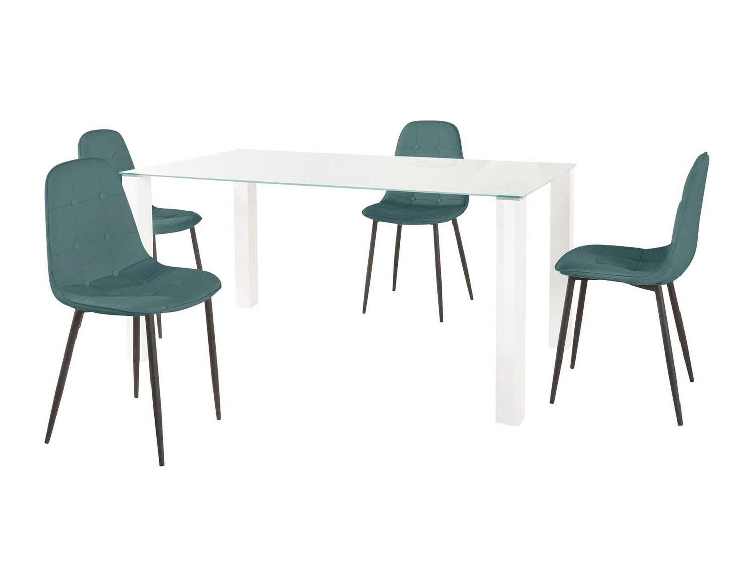 Conjunto para refeições Denton 268 (Branco + Preto + Turquesa)