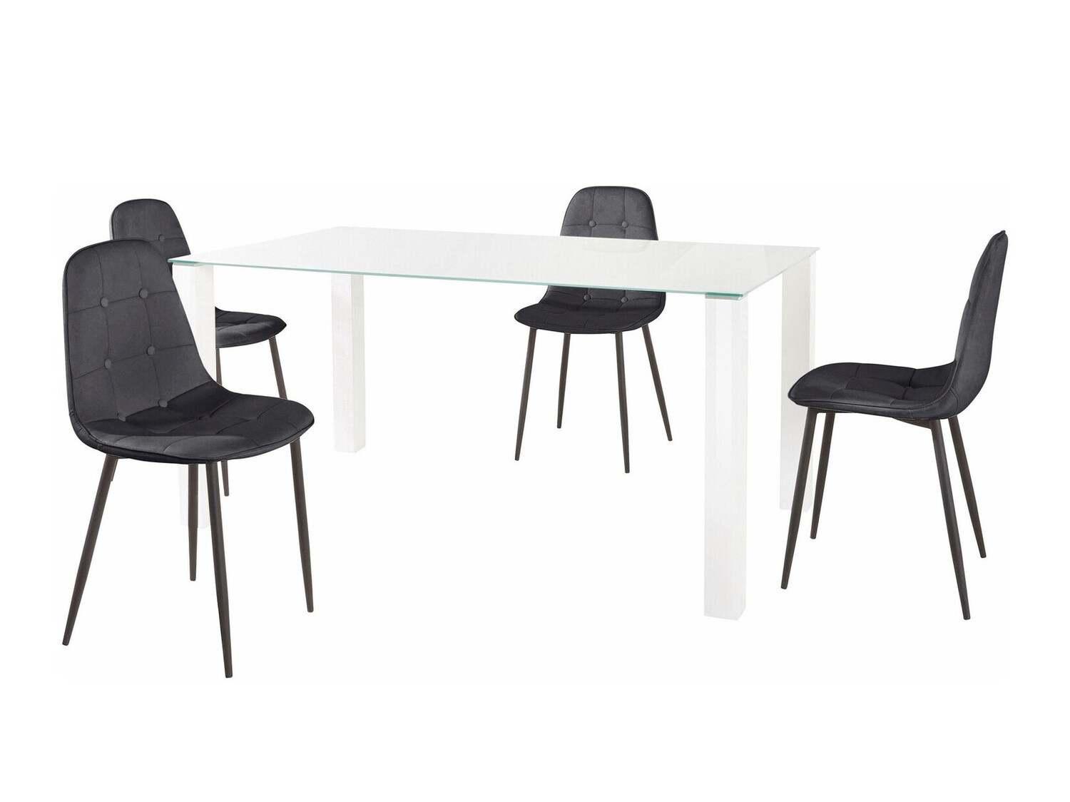 Conjunto para refeições Denton 268 (Branco + Preto)