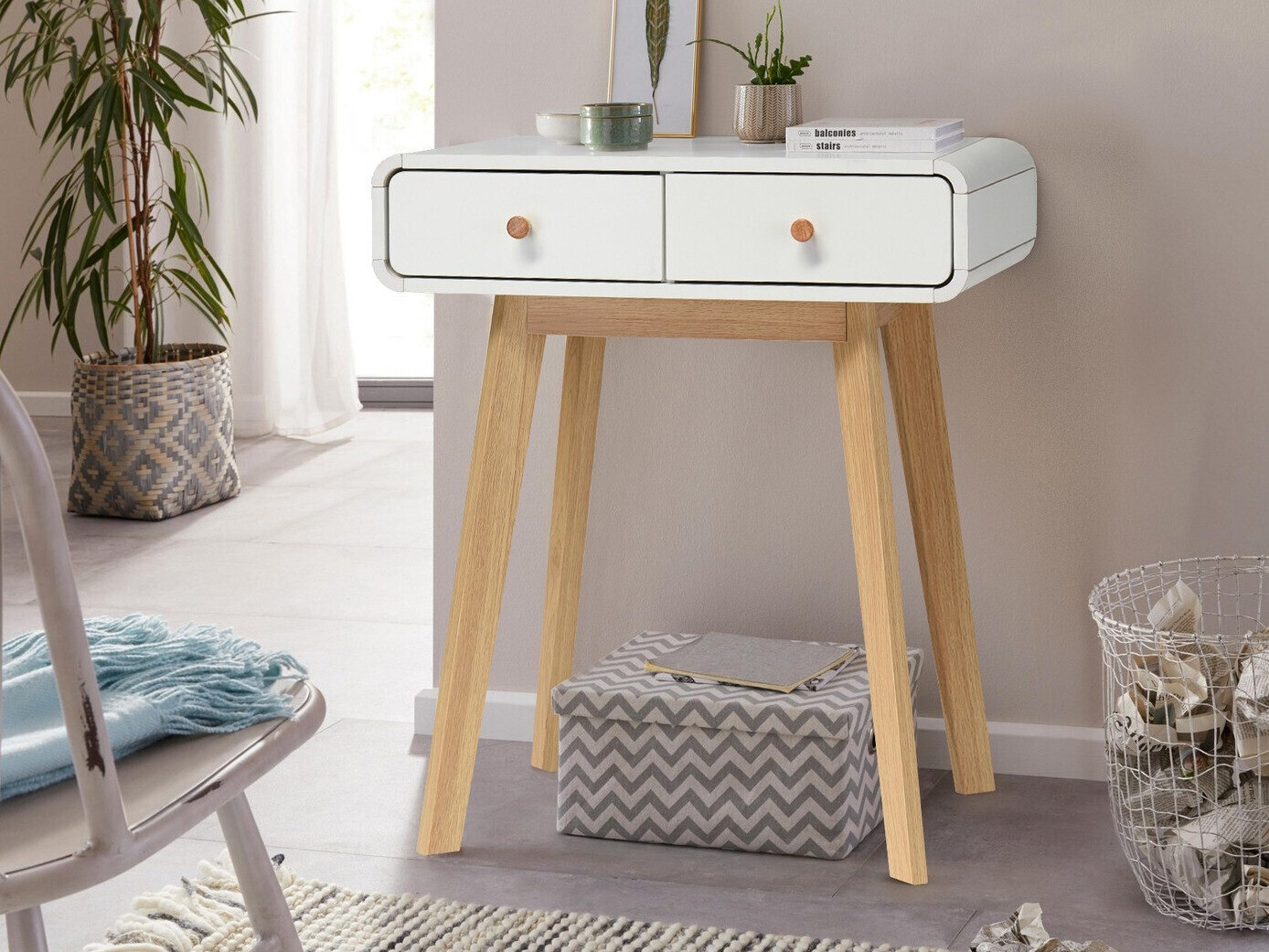 Consola Elbtena 106 (Branco + Carvalho)