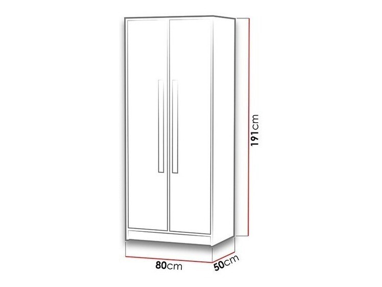 Roupeiro Akron C100 (Cinzento + Branco + Vermelho)