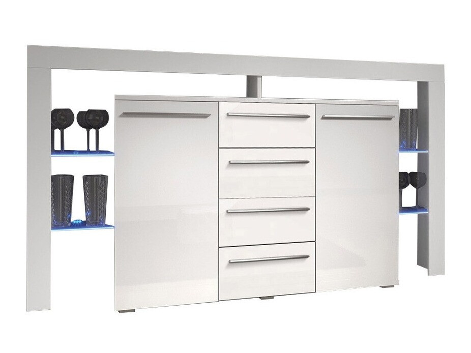 Cómoda Aestas (Branco + Branco brilhante)