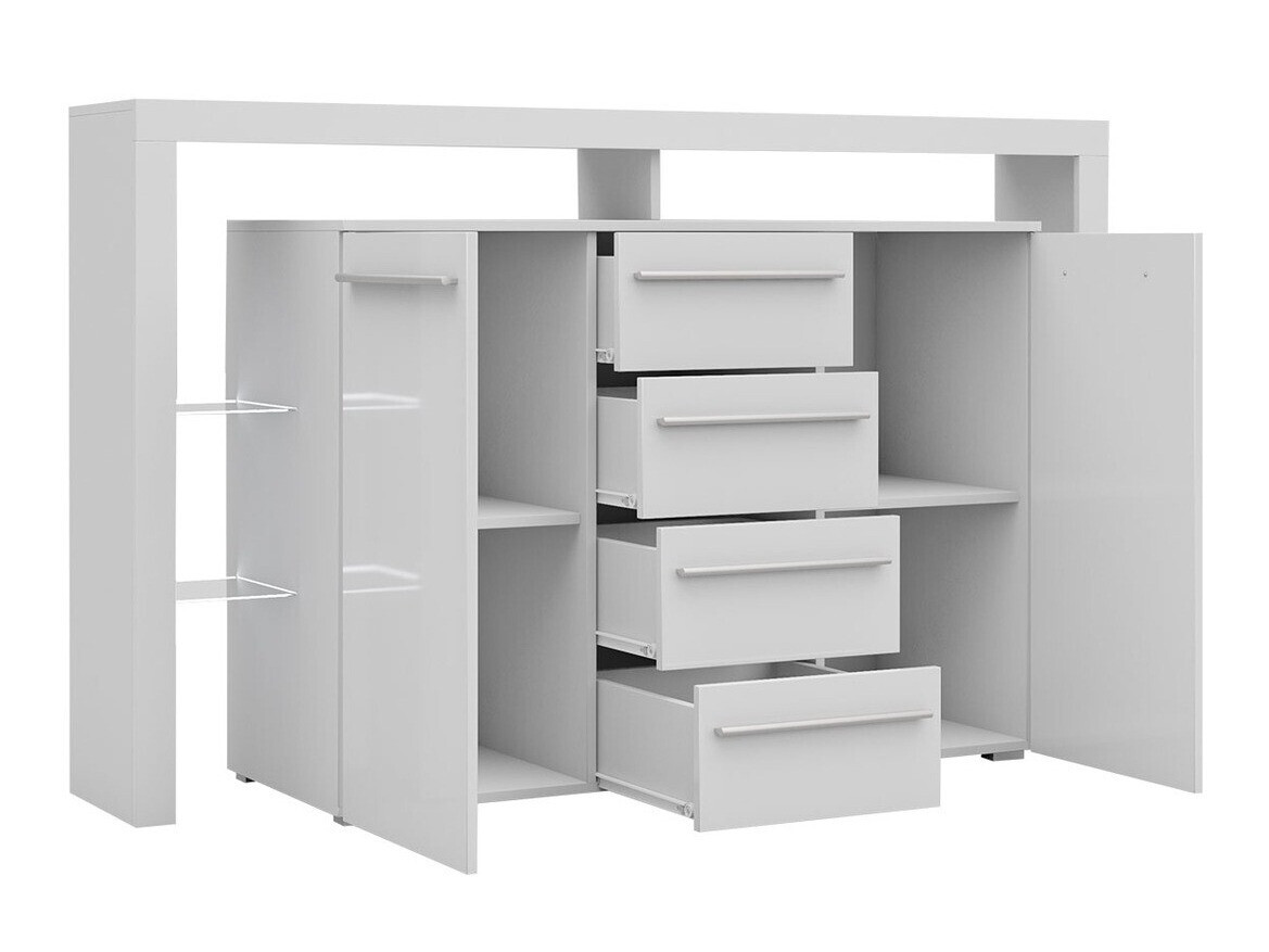 Cómoda Aestas (Branco + Branco brilhante)