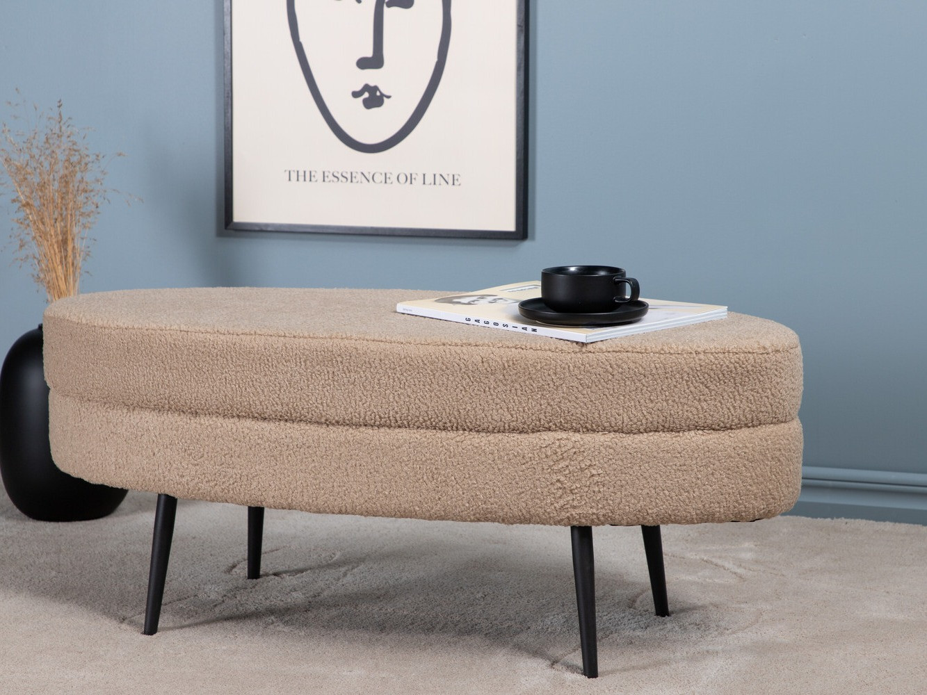 Banco estofado Dallas 2920 (Bege + Preto)