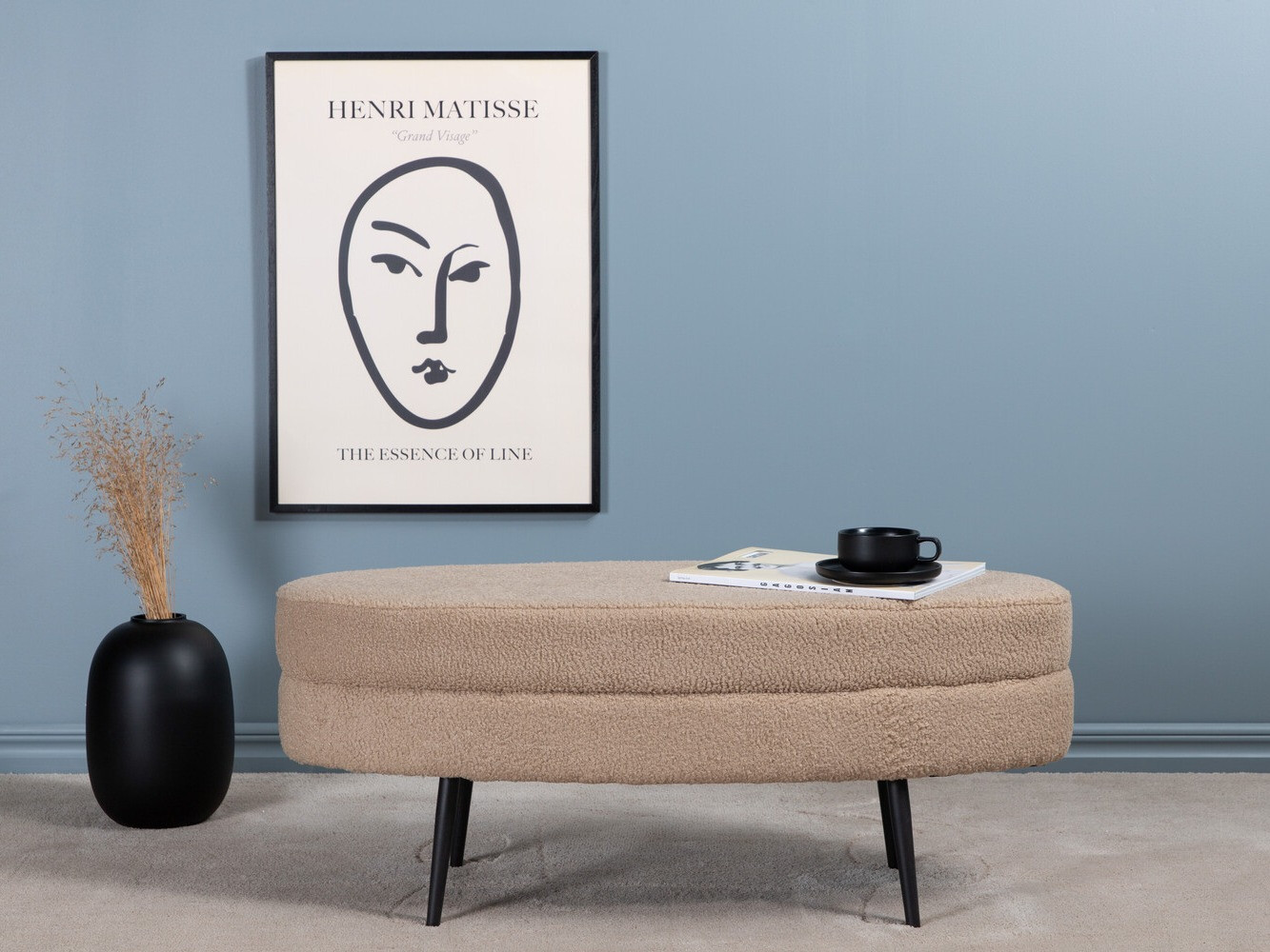 Banco estofado Dallas 2920 (Bege + Preto)