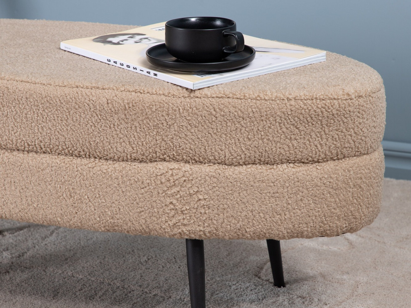 Banco estofado Dallas 2920 (Bege + Preto)