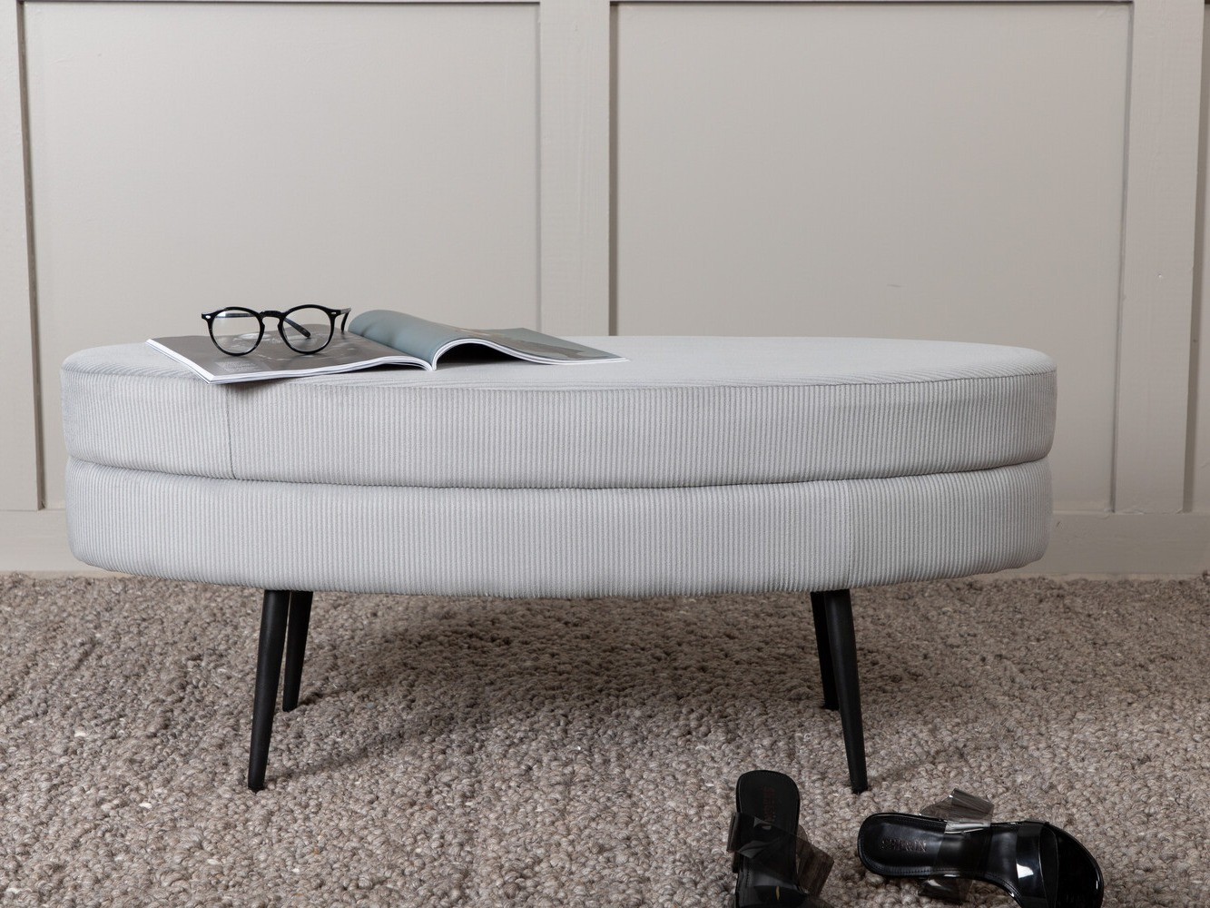 Banco estofado Dallas 2920 (Cinzento + Preto)