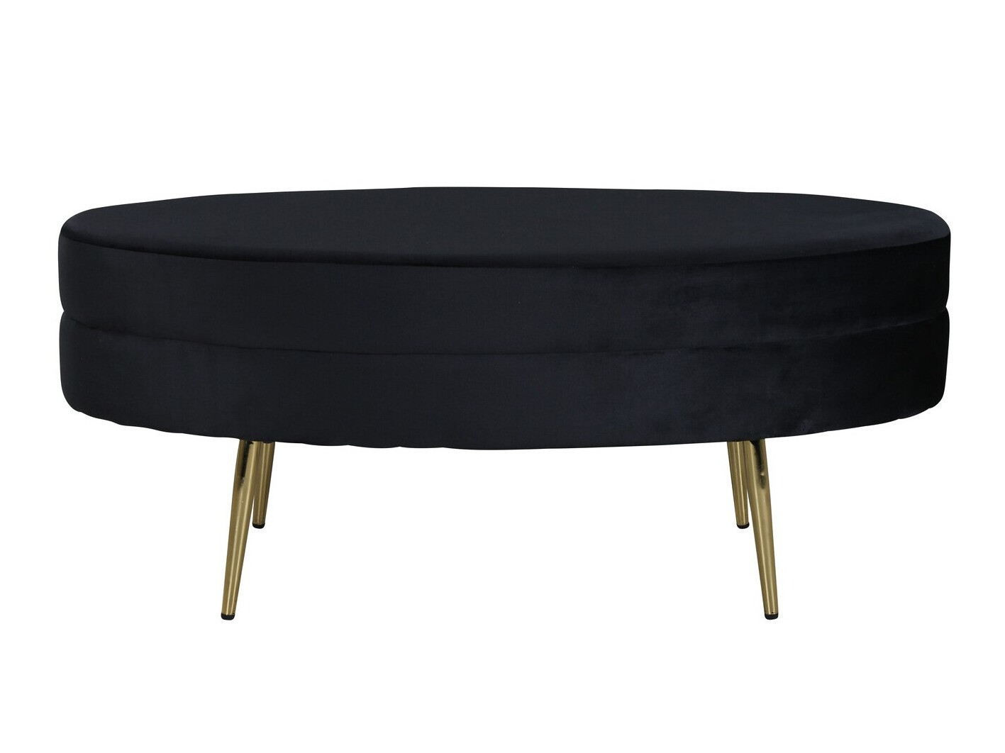 Banco estofado Dallas 2920 (Preto + Latão)